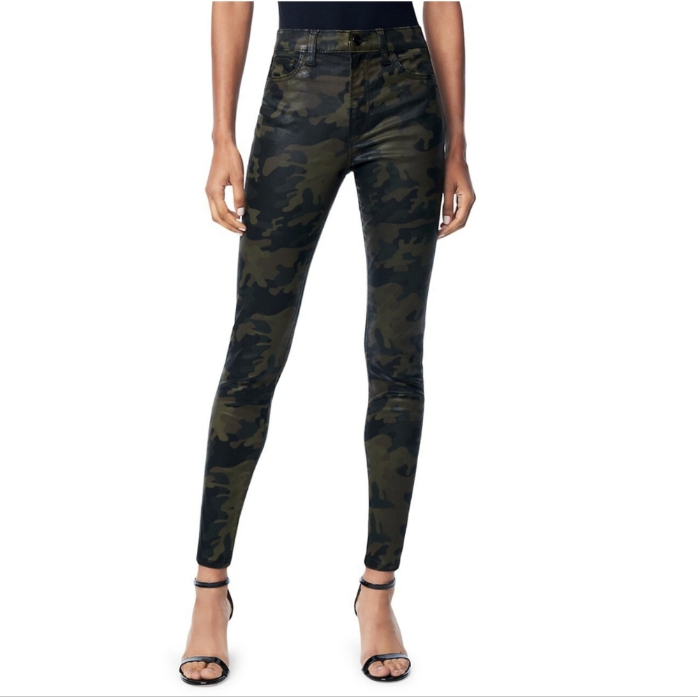 Joe's Jeans Charlie High-Rise Coated Camouflage Ankle Skinny Jeans 23